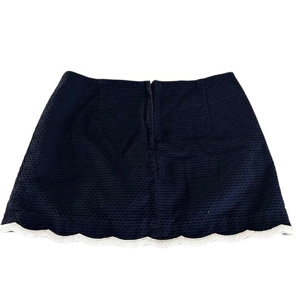 Lilly Pulitzer Navy Scallop Hem Skort White Trim Golf Tennis SZ6 Athleisure - Picture 5 of 10